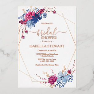 Navy Blush Floral Watercolor Bridal Shower