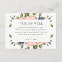 Navy Blush Gift Registry or Wishing Well Card #NBC