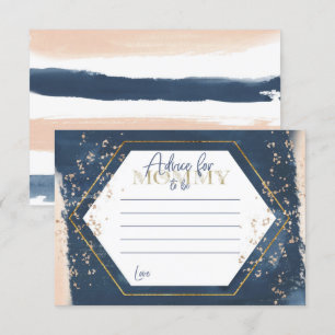 Navy Blush Gold Advice for Mummy to be cards