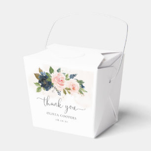 Navy & Blush Pink Floral Baby Shower Favour Box
