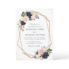 Navy & blush watercolor floral geometric wedding