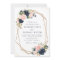 Navy & blush watercolor floral geometric wedding