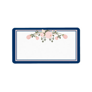Navy & Blush - Wedding Envelope Address Labels