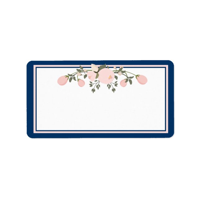 Navy & Blush - Wedding Envelope Address Labels (Front)