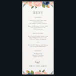 Navy Blush Wedding Menu Card #NBC<br><div class="desc">Plan a stylish celebration with this modern design that your guests will adore. 
Design by © berryberrysweet . Printable digital files are available! Visit our website at www.berryberrysweet.com for more details!</div>