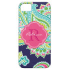 Navy Bohemian Paisley Custom Monogram