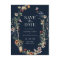 Navy Boho Save The Date Postcard
