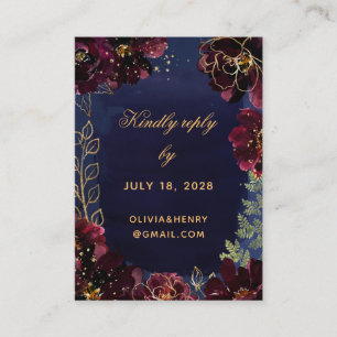 Navy Bordeaux Online RSVP & Details Mighty Busine Business Card