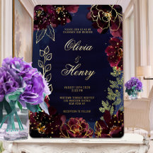 Navy Bordeaux Wedding Gold