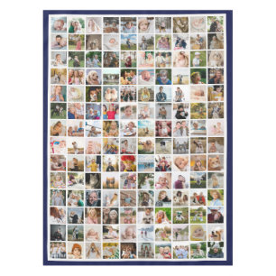 Navy Border 140 Photos Make Your Own Collage Tablecloth