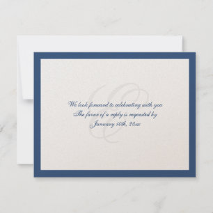 Navy border shimmer traditional wedding response