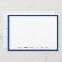 Navy Borders Personalised Real Estate Stationery