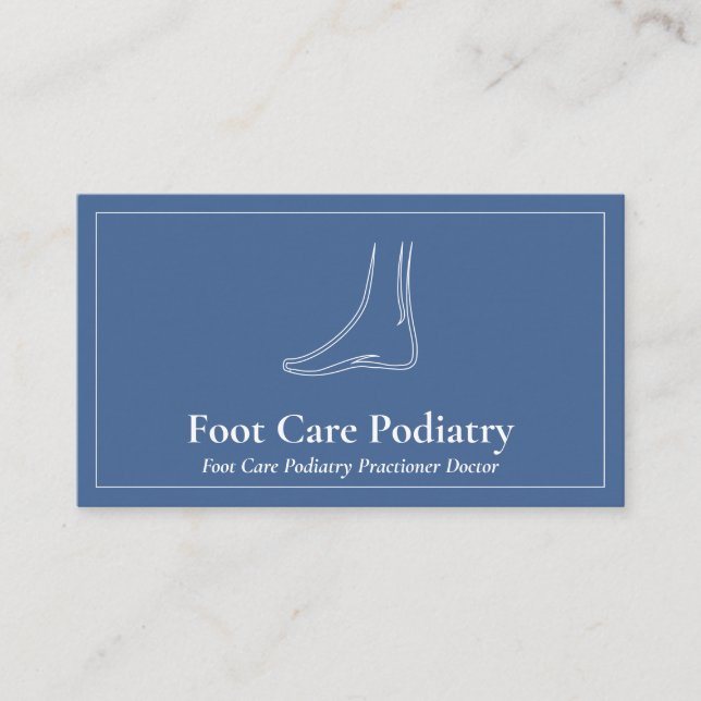 Navy Brand Foot Massage Care Podiatry Doctor Business Card (Front)