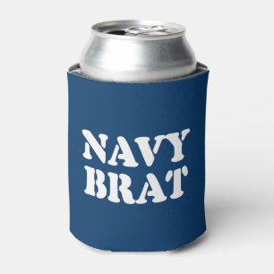NAVY BRAT CAN COOLER