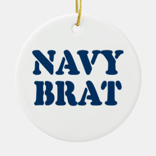 NAVY BRAT CERAMIC TREE DECORATION