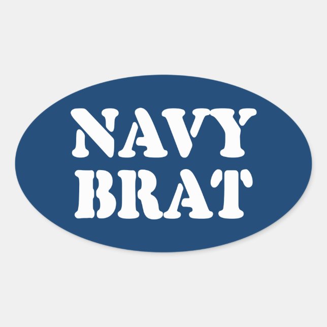 NAVY BRAT OVAL STICKER (Front)