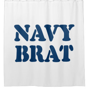 NAVY BRAT SHOWER CURTAIN