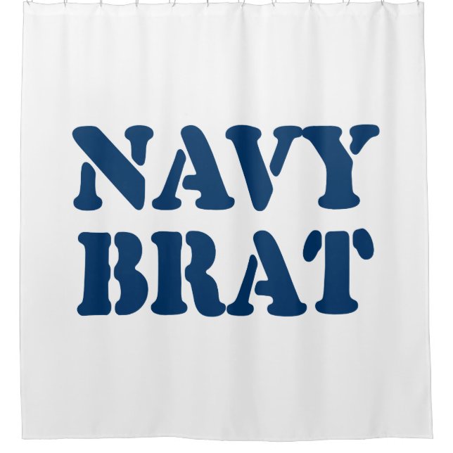 NAVY BRAT SHOWER CURTAIN (Front)