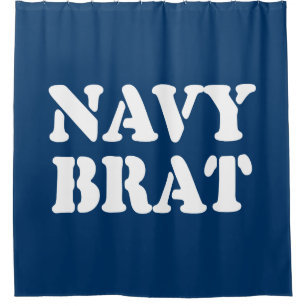 NAVY BRAT SHOWER CURTAIN