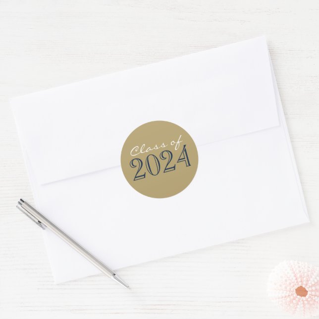 Navy Bronze Gold Graduation Envelope Seal Stickers (Envelope)