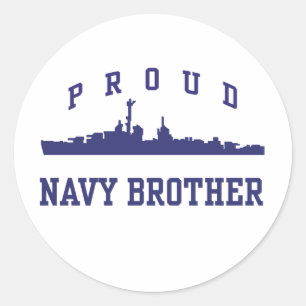 Navy Brother Classic Round Sticker