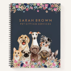 Navy Brown Cute Dog Groomer Small Best Seller Notebook