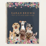 Navy Brown Cute Dog Groomer Small Business Planner<br><div class="desc">Navy Brown Cute Dog Groomer Small Business</div>