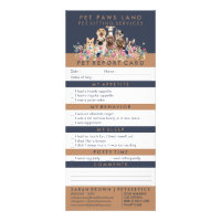 Navy Brown Tone Pet Report Boarding Cute Dogs