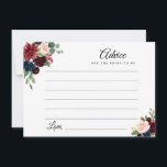 navy, burgundy and blush floral advice card<br><div class="desc">A simple floral design with beautiful burgundy,  navy blue and blush pink watercolor flowers. Feel free to change the colours and text details.</div>