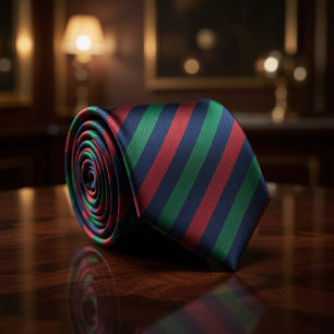  Navy Burgundy Green Classic Regimental Stripe Tie