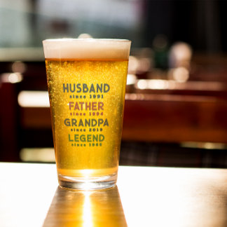 Navy Burgundy Husband Father Grandpa Legend Glass