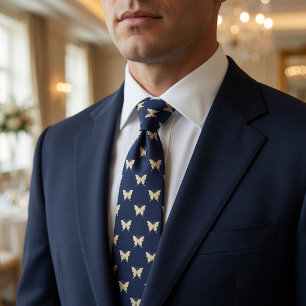 Navy Butterfly Elegant Tie