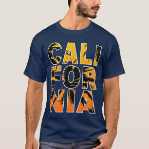 Navy California Palm Trees Filled Letters T-Shirt