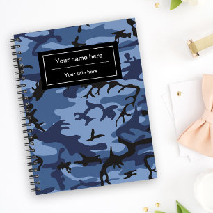 Navy Camo, Blue Camouflage, Military, Army Notebook