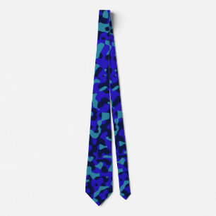 Navy Camo in Teal Blue and Royal Blue Tie