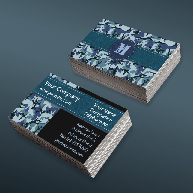 Navy camouflage business card (Creator Uploaded)