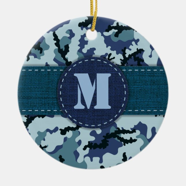 Navy camouflage ceramic tree decoration (Front)