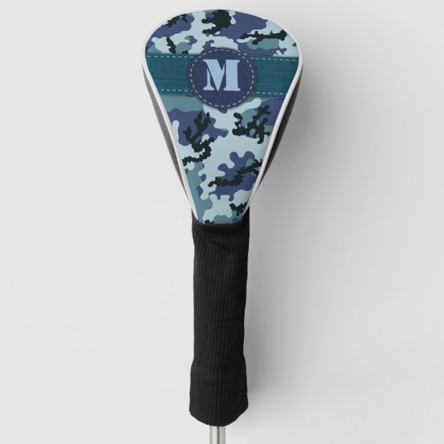 Navy camouflage golf head cover (Front)