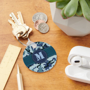Navy camouflage key ring