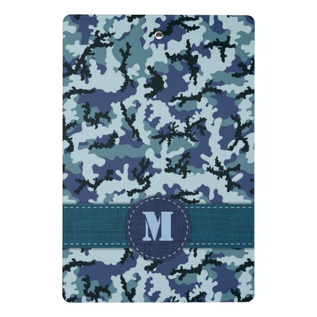 Navy camouflage mini clipboard (Back)
