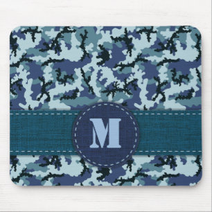 Navy camouflage mouse mat