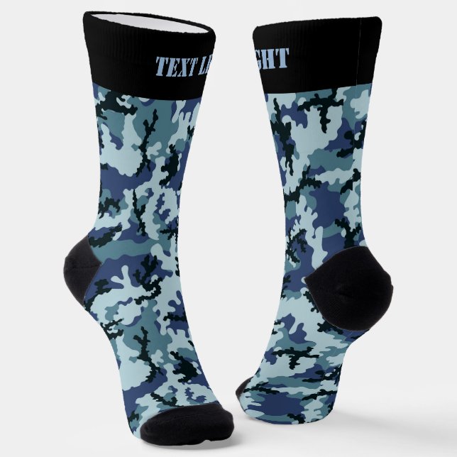 Navy Camouflage Pattern Socks (Angled)
