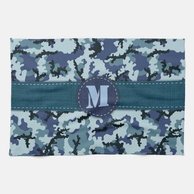 Navy camouflage tea towel (Horizontal)