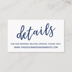 Navy Casual Wedding Details Enclosure Card