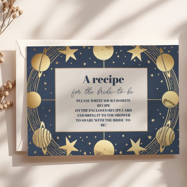 Navy Celestial Crescent Moon Bridal Shower Enclosure Card (Creator Uploaded)