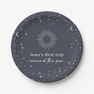 Navy Celestial First Trip Around The Sun Paper Plate