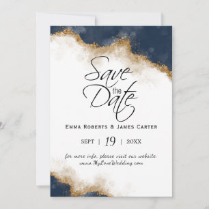 Navy Celestial Save the Date Card