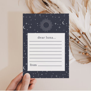 Navy Celestial Sun Time Capsule Note Card