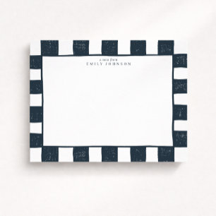 Navy Chequered Note Card