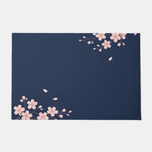 Navy Cherry Blossom Branch Doormat